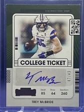2022 Contenders Draft Trey McBride College Ticket RC Auto Purple /49 Cardinals