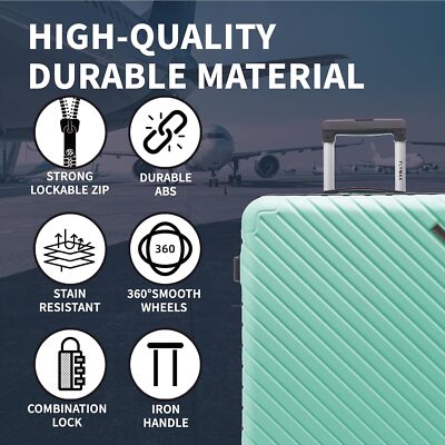 Valigia Extra Large FLYMAX ABS 4 Ruote Rigida – Bagaglio Da Viaggio Leggero Oltre 100 Litri