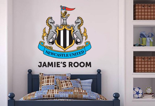 Newcastle United - Personalised Crest Wall Sticker + Decal Set Bedroom Mural  - Zdjęcie 1 z 3