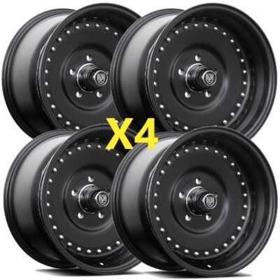 15 BLACK CENTERLINE AUTO DRAG 15X7 15X8.5 SOLID STAGGERED LITE MAG