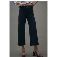 Anthropologie Maeve The Colette Cropped Wide-Leg Pants Knit Edition Black 26 NWT