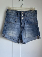 Aeropostale Super High Rise Midi Jean Shorts Size 6