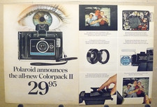 Vintage 1969 Polaroid Colorpack II Camera Promo Eye Close-Up Print Ad