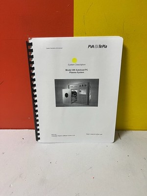 PVA TePla 300 Plasma System System Description Manual