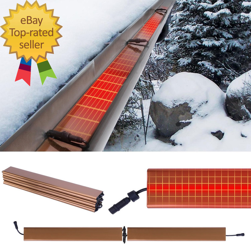 24Ft Heat Panels for Roof Gutter and Valley, De-Icing Roof System Gutter Heater