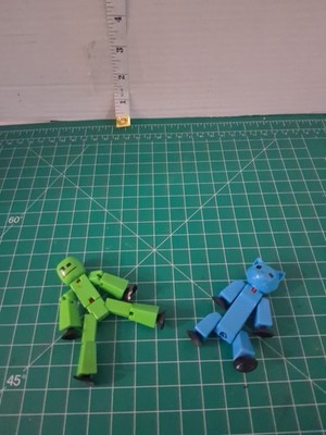 2x Zing Stikbot Posable Stop Motion Toy Figures Stikbots Blue Orange