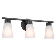 Kichler Stamos 22 in. 3-Light Black Modern Bathroom Vanity Light