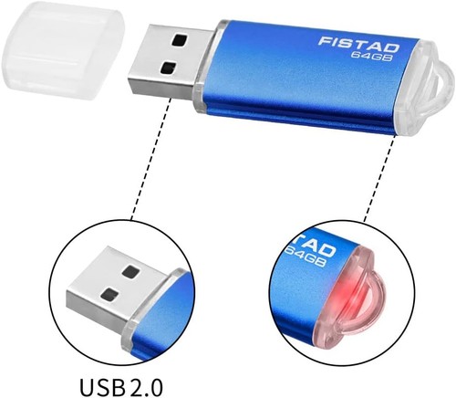 Chiavetta USB 2.0 64GB, Pen Drive Memoria Stick Flash Drive Thumb Drive per PC, - Foto 4 di 6