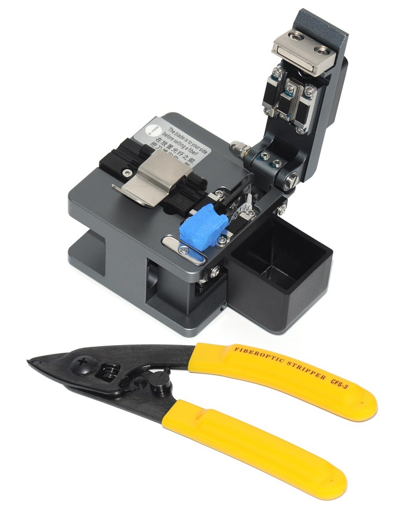 Fiber Optic Cleaver and Stripper Tool with 24 Blades for Precision Cutting