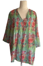 LARAETHNICS Colourful Button Down Shirt  Size L/XL