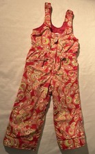 Obermeyer Kids Ski Snowsuit Pink and green design Size 4 Winter Snowsuit