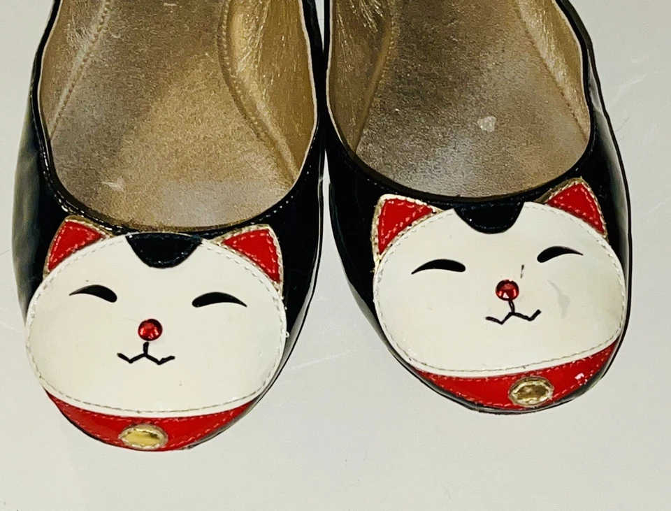 Kate Spade, RARO, Retirado Tonti Street Lucky Cat Zapatos de Ballet Pisos 6.5 Foto 3 de 4
