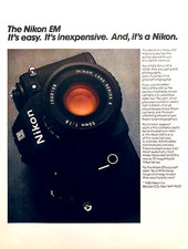 NIKON EM 35MM CAMERA—VINTAGE 1980 MAGAZINE ADVERTISEMENT—ORIGINAL PRINT AD