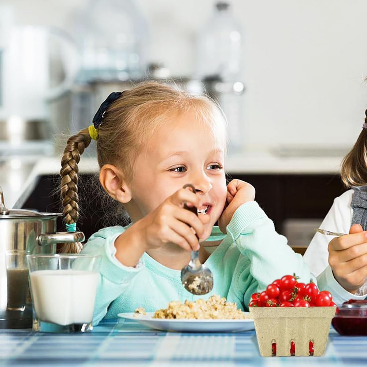 Natural Pulp Fiber Berry Basket Molded Vented Produce Container Fruit 50 PCS