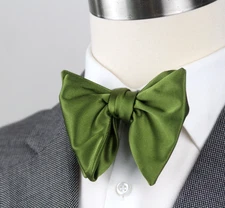 Men's Self-tied Bow Tie 100%silk Big Butterfly Bow tie Olive Pesto Green S721