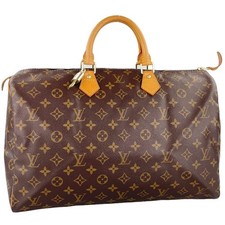 Borsa a mano Louis Vuitton Monogram Speedy 40 in pelle e tessuto marrone 4195