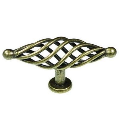 Hickory Hardware Antique Brass Cabinet Knob Birdcage Pull, Callis P3652-WRB