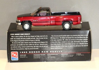 AMT Ertl Dodge Ram 3500 Dually Pickup Truck RedBlack Diecast Model 1995 with Box