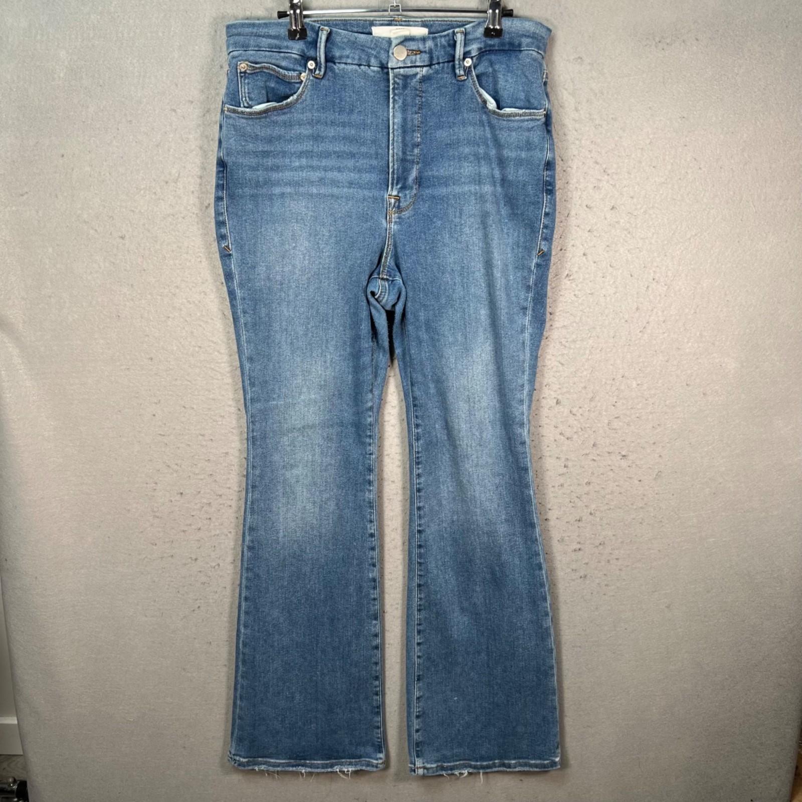 Good American x Zara Collection 2022 Blue Flare Denim Jeans Womens Size 15 / 47
