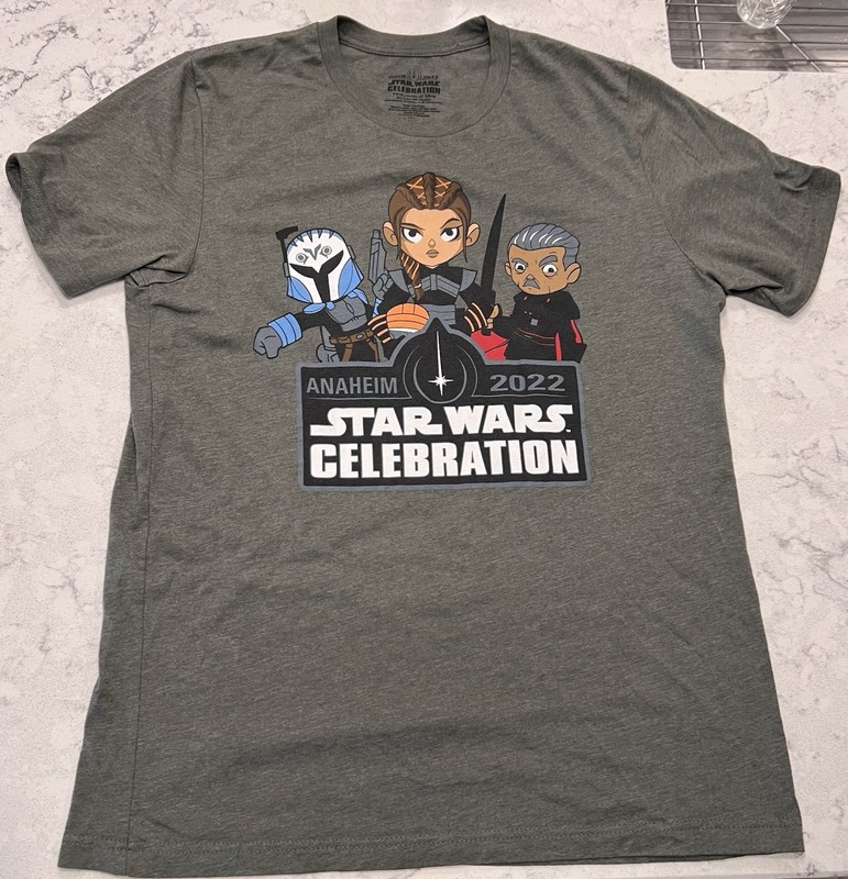 Star Wars Celebration Anaheim 2022 Shirt Adult Size Large Mandalorian Preowned