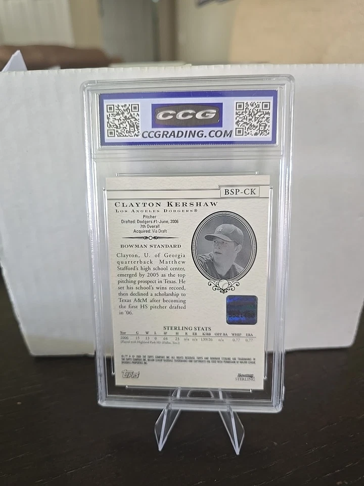2006 Bowman Sterling - Prospects Clayton Kershaw #BSP-CK (AU, RC) - Image 2 of 2