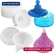 2 PCS Storage Box with Lids Jewelry Box Resin Silicone Mold Creative Silicone Ca