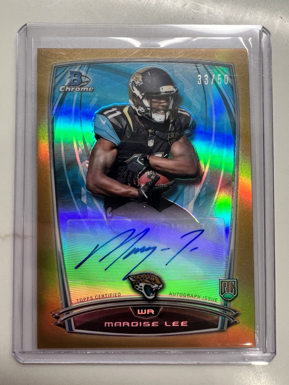 Marqise Lee Bowman Chrome Rookie Chrome Refractor Autographs #ML Gold Refractor