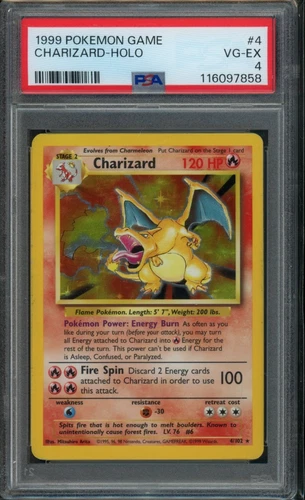 1999 POKEMON GAME CHARIZARD-HOLO PSA 4 Ex-MT 4/102 Base Set