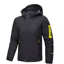 Mens Waterproof Windbreaker Rain Jacket Hooded Zip Up Soft Shell Outdoor Coat