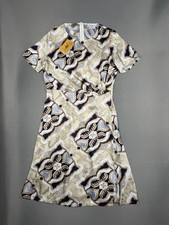 Abito Alviero Martini 1 Classe Geo Beige Blu - Nuovo con cartellino - Elegante 