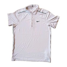 Nike Roger Federer 2011 Wimbledon polo maglia tennis bianca RF tg. L
