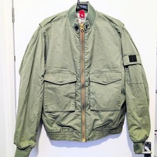 Aubin And Wills Men's Bomber Jacket Green NWT Size L Retails At £189