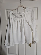 Kfubuo Women's Long Sleeve Blouse And Shorts Set