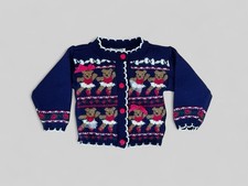 VTG Baby Girl Toddler Teddy Bear Sweater Cottagecore Ballet Dance 18 Month USA