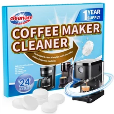 Coffee Maker Cleaner and Descaling Tablet - 24 Pack, Removes Limescale, Deep ...