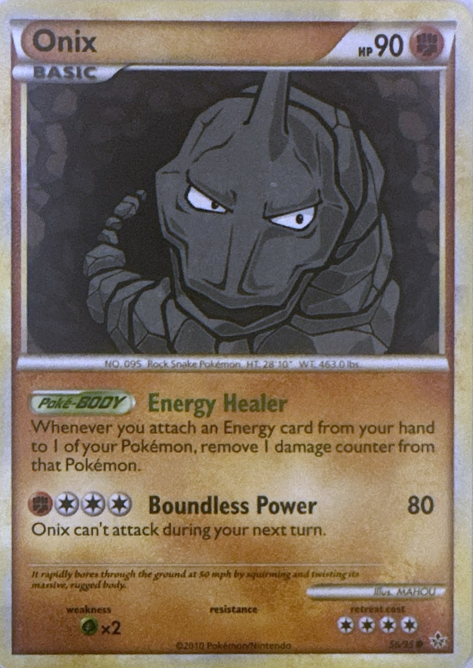 Onix 56/95 Common HGSS Unleashed Pokemon Lightly Played