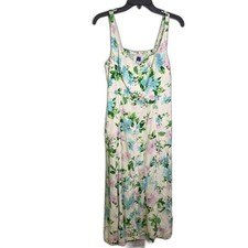 Old Navy Floral Linen Blend Smocked Midi Dress Size Medium