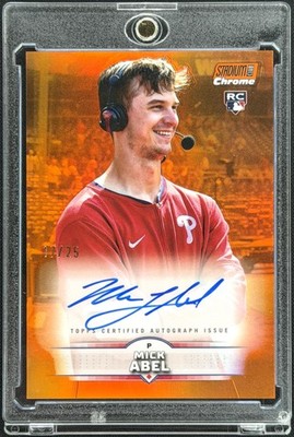 Mick Abel 2025 Stadium Club #SCCA-MA Chrome Autographs Orange Refractors /25