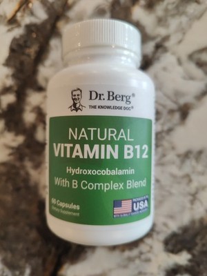 Dr Berg 60 cap Natural Vitamin B12 1000 mcg with B Complex Blend, New Sealed