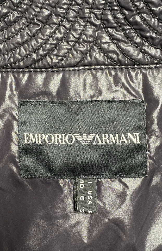 Emporio Armani серый выстеганная спираль узор пуховик длинное пальто куртка женщин 6 - Изображение 3 из 4