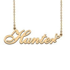 Unique Gold Name Necklace with Heart Custom Hunter Necklace for Women Birthday