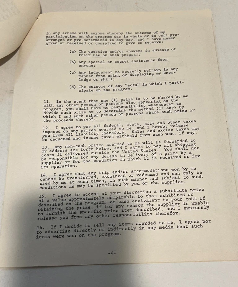 Jack Kramer Hand Signed 5 page Contract Autographed (PSA/DNA Letter) Tennis HOF - Image 3 of 4