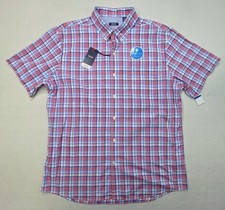 NEW IZOD Cool FX Button Down Shirt XL Blue Pink Plaid Breeze Collection