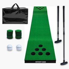 Premium Golf Pong Game Set Includes Carry Bag, Putting Mat, 2 Adjustable