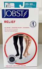 NEW Jobst Relief 20-30 mm Hg Large Black Thigh High Compression Stockings 114214