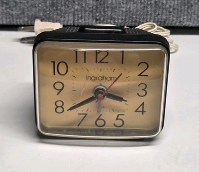 Vintage Retro Ingraham Toastmaster Electric Alarm Clock Model 49 588 Works
