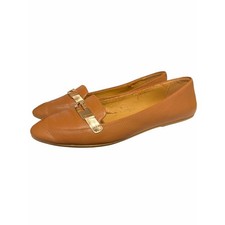 Coach Tan Leather Women's Loafers with Gold Buckle- see callouts