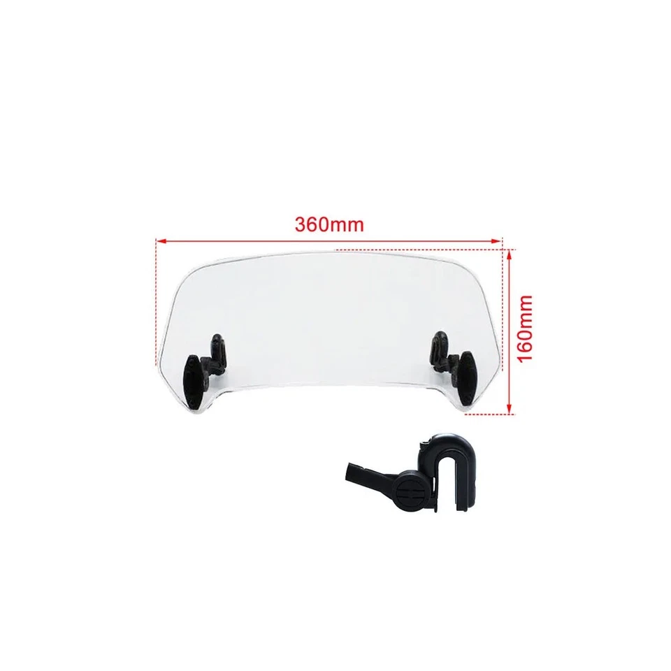 Universal Motorcycle Adjustable Windshield Extension Clip-on windscreen 36CM - Image 4 of 4