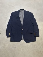 VTG Polo University Club Ralph Lauren Blazer Men 40R Navy Blue Gold Buttons Wool