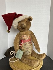 Vintage Style Teddy Bear Santa Claus Toy Shop Holiday Plush